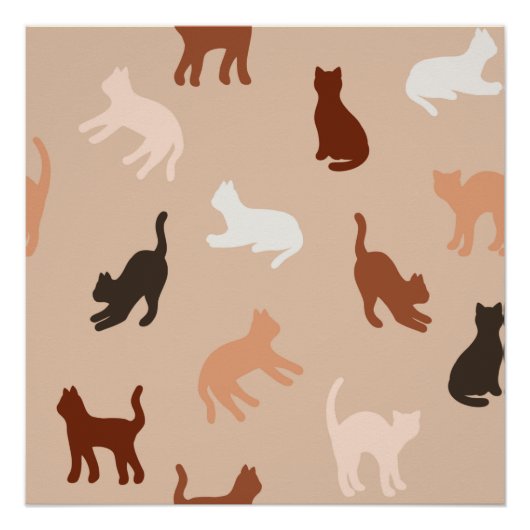 Kat silhouet perfect poster (Voorkant)