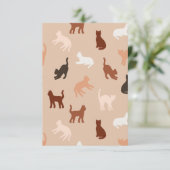 Kat silhouet RSVP kaartje (Staand voorkant)