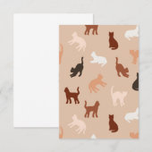 Kat silhouet RSVP kaartje (Voorkant / Achterkant)