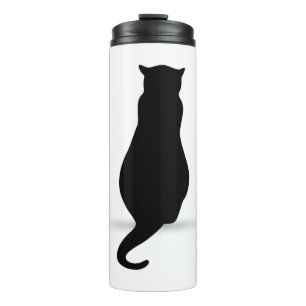 Kat silhouet silhouetten thermosbeker