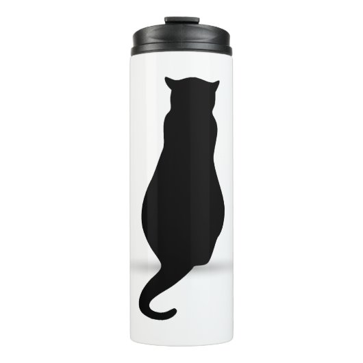 Kat silhouet silhouetten thermosbeker (Voorkant)