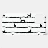 Kat Silhouet Strepen Abstract Hand getrokken Patro Case-Mate iPhone Case (Achterkant (horizontaal))
