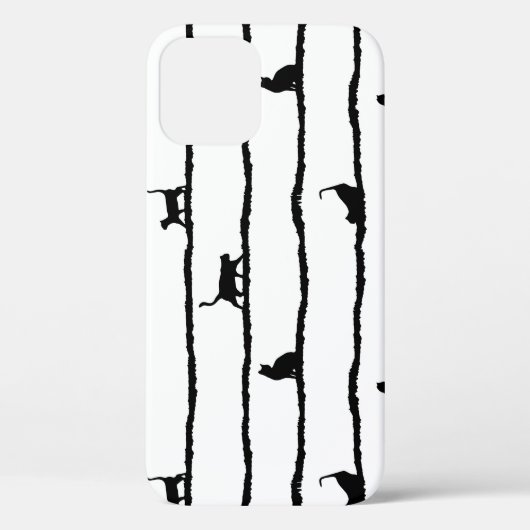 Kat Silhouet Strepen Abstract Hand getrokken Patro Case-Mate iPhone Case (Achterkant)