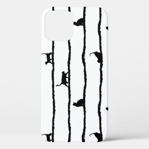 Kat Silhouet Strepen Abstract Hand getrokken Patro Case-Mate iPhone Case