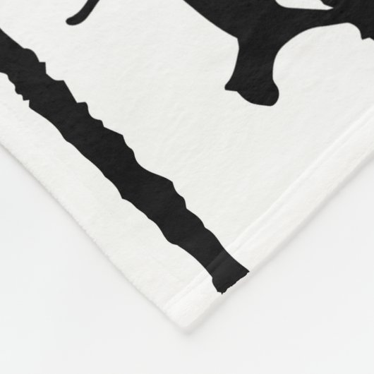 Kat Silhouet Strepen Abstract Hand getrokken Patro Fleece Deken (Hoek)