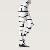Kat Silhouet Strepen Abstract Hand getrokken Patro Leggings (Rechts)