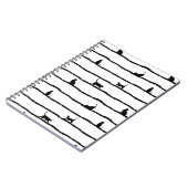 Kat Silhouet Strepen Abstract Hand getrokken Patro Notitieboek (Linkerzijde)