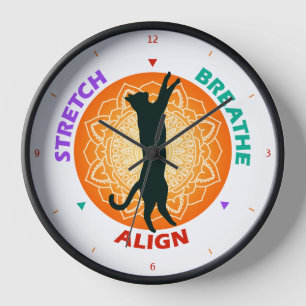 Kat Silhouet Stretch Breathe Align Wandklok