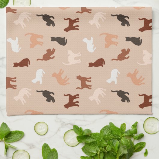 Kat silhouet theedoek (Gevouwen)