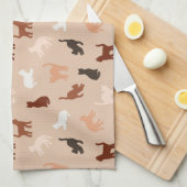 Kat silhouet theedoek (Quarter Fold)