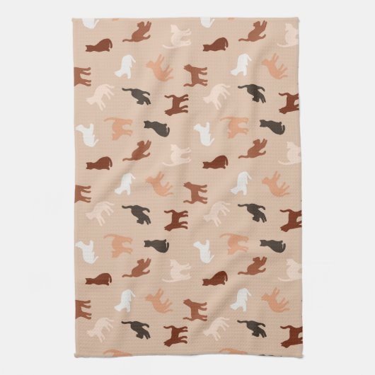 Kat silhouet theedoek (Verticaal)