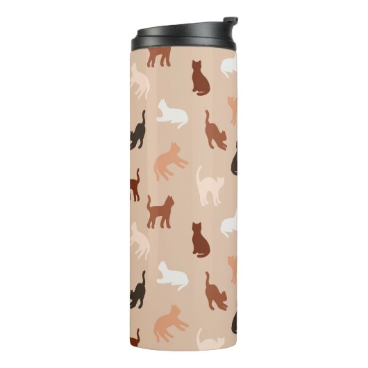 Kat silhouet thermosbeker (Gedraaid links)