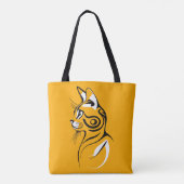 Kat silhouet tote bag (Achterkant)