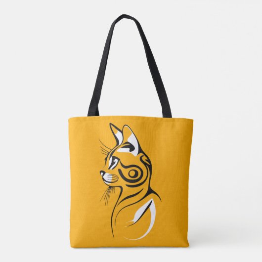 Kat silhouet tote bag (Achterkant)