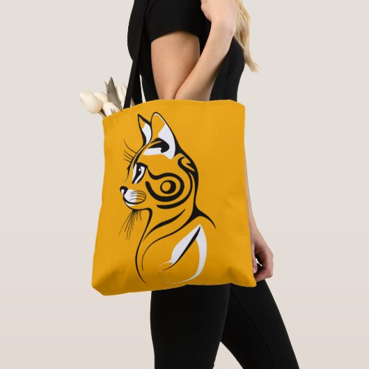 Kat silhouet tote bag (Dichtbij)
