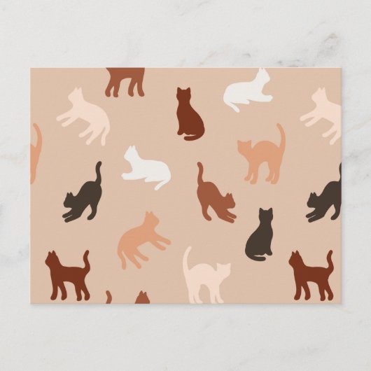 Kat silhouet uitnodiging briefkaart (Voorkant)