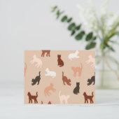 Kat silhouet uitnodiging briefkaart (Staand voorkant)