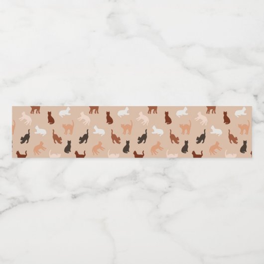 Kat silhouet waterfles etiket (Enkel label)