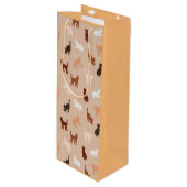 Kat silhouet wijn cadeautas (Voorkant Gekanteld)