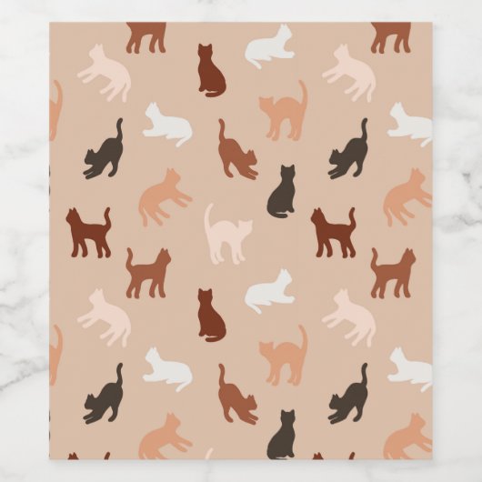 Kat silhouet wijn etiket (Enkel label)