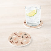 Kat silhouet zandsteen onderzetter (Zijkant)