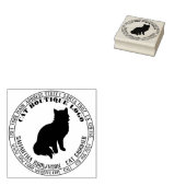 Kat silhouet zittend huisdier verzorging rubberstempel (Gestempeld)