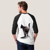 Kat Silhouette Black op White T-shirt (Achterkant volledig)