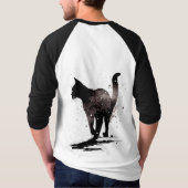 Kat Silhouette Black op White T-shirt (Achterkant)
