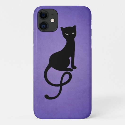 Kat Silhouette, grijs, zwart Kat Paars Case-Mate iPhone Case (Achterkant)