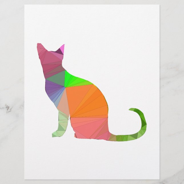 Kat Silhouette met laag poly (Voorkant)