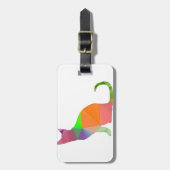 Kat Silhouette met laag poly Bagagelabel (Voorkant verticaal)