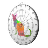 Kat Silhouette met laag poly Dartbord (Voorkant Rechts)