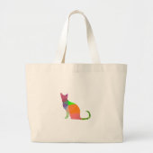Kat Silhouette met laag poly Grote Tote Bag (Voorkant)