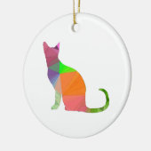 Kat Silhouette met laag poly Keramisch Ornament (Links)