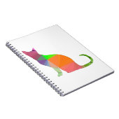 Kat Silhouette met laag poly Notitieboek (Rechterzijde)