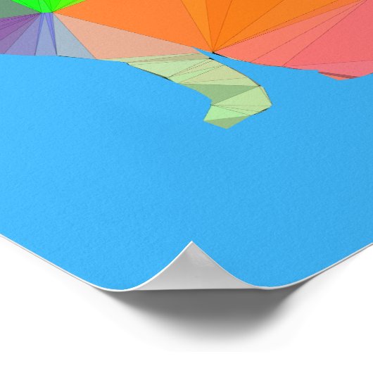 Kat Silhouette met laag poly Poster (Hoek)