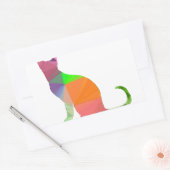 Kat Silhouette met laag poly Rechthoekige Sticker (Envelop)
