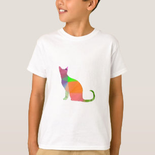 Kat Silhouette met laag poly T-shirt