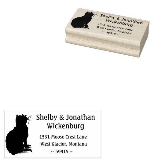 Kat Silhouette Return Address Stempel (Gestempeld)