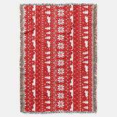 Kat Silhouetten Kerstvakantie Patroon Rood Deken (Voorkant Verticaal)
