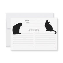Kat Silhouettes Black en White Recipe Kaarten