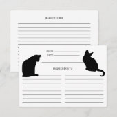 Kat Silhouettes Black en White Recipe Kaarten (Voorkant / Achterkant)