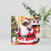 Kat Sinterklaas met gemberbrood Feestdagenkaart (Staand voorkant)