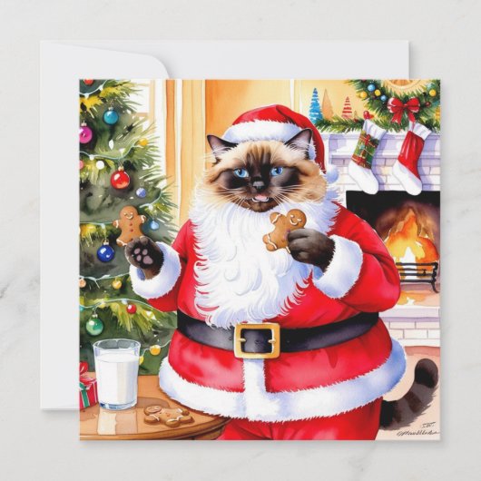 Kat Sinterklaas met gemberbrood Feestdagenkaart (Voorkant)