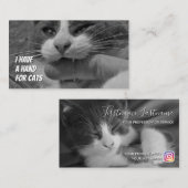 Kat-siters grappige thuiszorg visitekaartje (Voorkant / Achterkant)