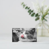 Kat-siters grappige thuiszorg voor huisdieren Inst Visitekaartje (Staand voorkant)