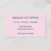 Kat Sitter Cute Colorful Funny Kittens Cats Vetten Visitekaartje (Achterkant)