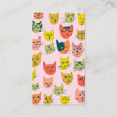 Kat Sitter Cute Colorful Funny Kittens Cats Vetten Visitekaartje (Voorkant)
