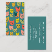 Kat Sitter Cute Colorful Funny Kittens Cats Vetten Visitekaartje (Voorkant / Achterkant)