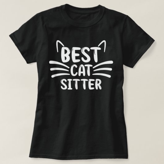 Kat Sitter Dank je cadeautjes T-shirt (Design voorkant)